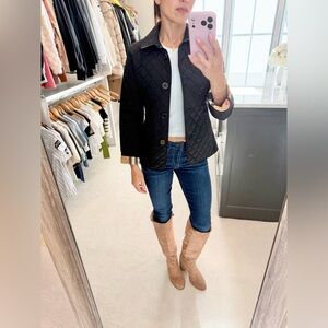 🔥🔥🔥NWOT Black Quilted Jacket checker lining size Small